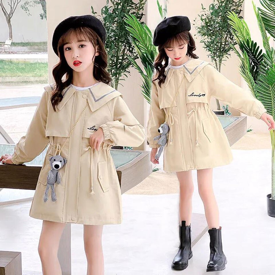 Nuovo 2022 primavera autunno bambini ragazze capispalla colletto rovesciato giacca per ragazze cappotti abbigliamento per bambini ragazze da 8 a 12 abbigliamento moda ragazza
