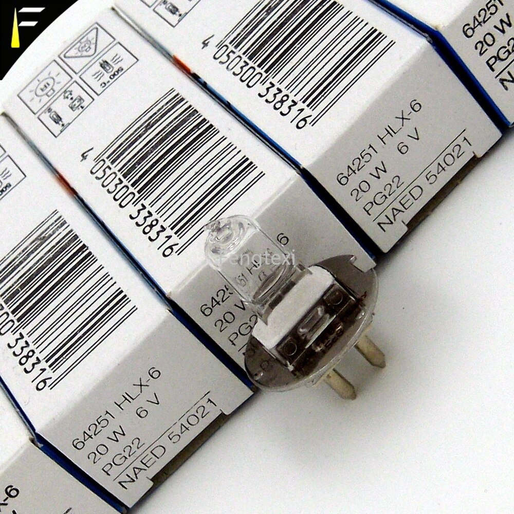 Compatible for OSRAM HLX 64251 6V20W PG22 Slit Bulb Zeiss 20SL SL120 SL130 PG22 MICROSCOPE LAMP Censor Light Bulbs Halogen Lamp