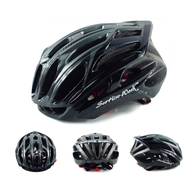 Herre voksne ultralet indstøbt cykelhjelm m  l 54-61cm mtb road mountainbike hjelm cykel casco ciclismo bici kvinder: Blk grå / M
