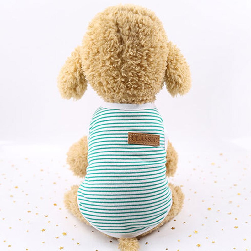 Gilet à rayures pour chat, chemise classique, vêtements pour animaux de compagnie, Ropa Para Gato Katten Kleding Kedi Giyim, vêtements pour animaux de compagnie: M / green