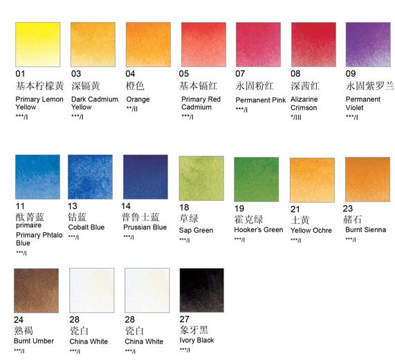 Pebeo studio aquarelle akvareller akvarel maling sæt 12ml rør 12 farver 18 farver 24 farver: 18 farver