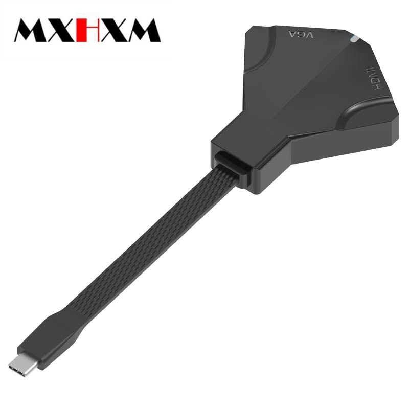 Mxhxm Type-C Naar Hdmi/Vga Twee-In-een Video Converter Ondersteunt 4K * 30hz Met Audio Interface