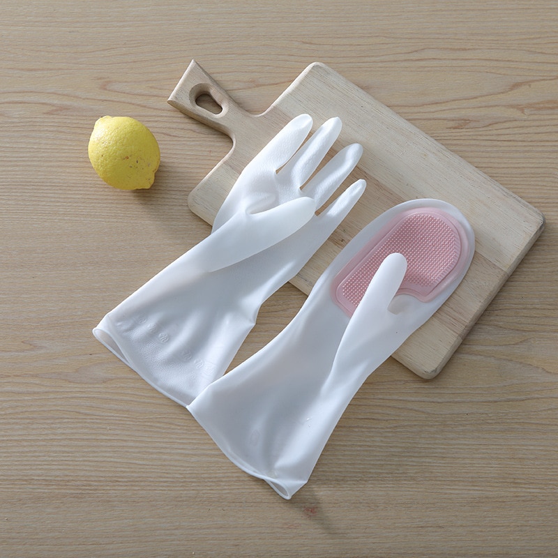 Household washing gloves brush plastic latex waterproof kitchen cleaning household washing gloves kitchen kitchen gloves