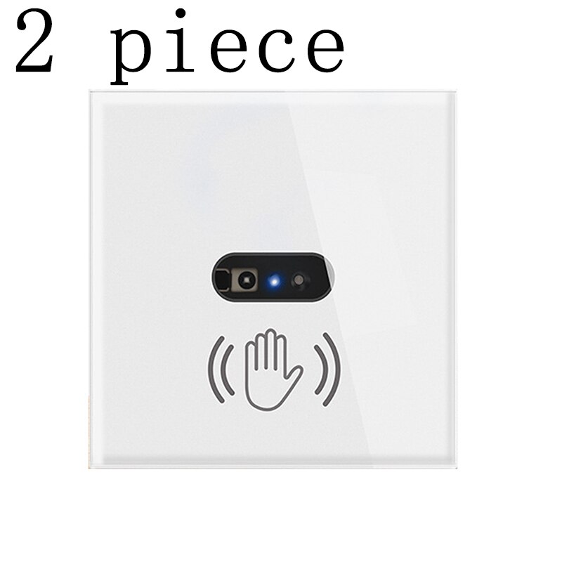 SMATRUL Wall Smart Wall Light Switch Infrared Sensor EU UK 220V 10A Glass Screen Panel On Off Electrical Power No Need Touch: 2pcs