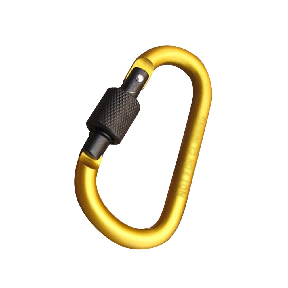 Aluminum Alloy Carabiner Keychain Outdoor Camping climbing Equipment Snap Clip Lock backpack Buckle Hook hanging Fishing Tool: YELLOW