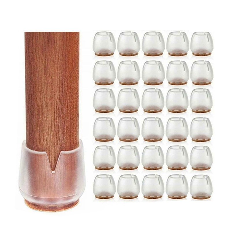 Unique Bargains 12pcs Transparent Chair Leg Floor Protectors 1.2inch Square PVC Chair Leg Caps For Hardwood Floors Non-Slip Reduce Noise Table Furniture Cover In The Felt Pads Department At - View #3