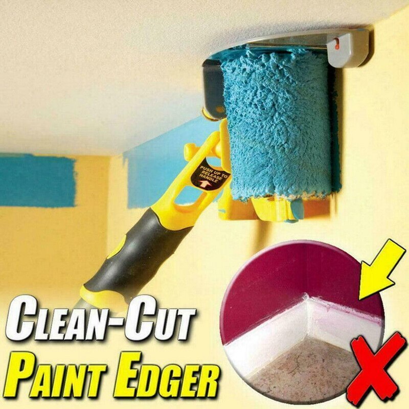 Clean-Cut Paint Edger Roller Brush Multifunctional Roller Paint Brush Clean-Cut Paint Edger Wall Painting Roller Brush Set