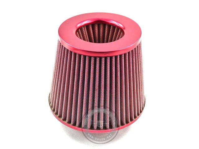 Universal 3'' Inch Car Filter Air 76mm Car Air Filter High Flow Intake Cold Air Turbo Air Cleaner Red Blue Silver Carbon Fiber: Red