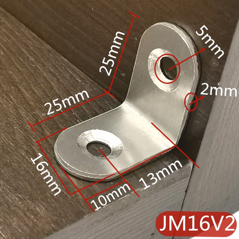 90 Degree Thickened Stainless Steel L-shaped Angle Bracket Fixed Bracket Connector Laminate Bracket Support: JM16V2