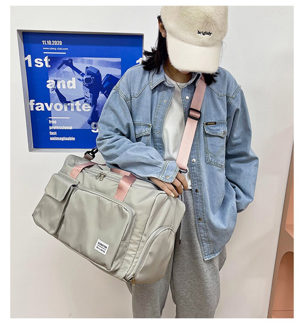 Casual Summer Nylon Travel Bag Woman Handbags Multifunction Wet Dry Separation With Shoe Position Sports Bag Large Travel Bags