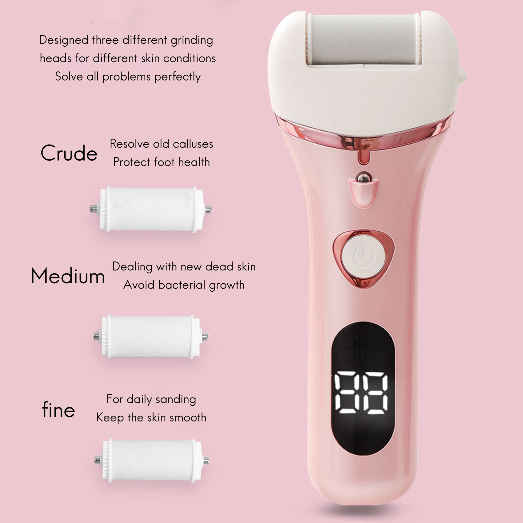 lima per piedi elettrica caricata per talloni rettifica strumenti per Pedicure strumento professionale per la cura dei piedi rimozione del callo della pelle dura morta C