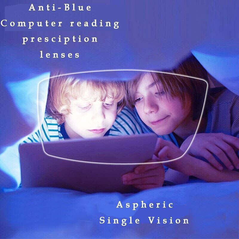 1.61 lentes de policarbonato anti-azul ray prescrição óculos ópticos montagem gratuita com armação de óculos