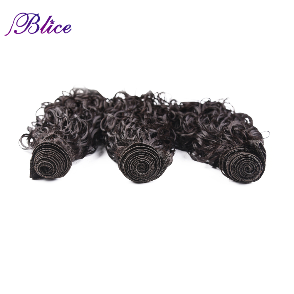 Blice syntetyczne wody doczepy-włosy falowane 3 sztuk/paczka ciemny brąz wysokiej temperatury włókna 18 "20" 22 "wątek zestawy dla kobiety