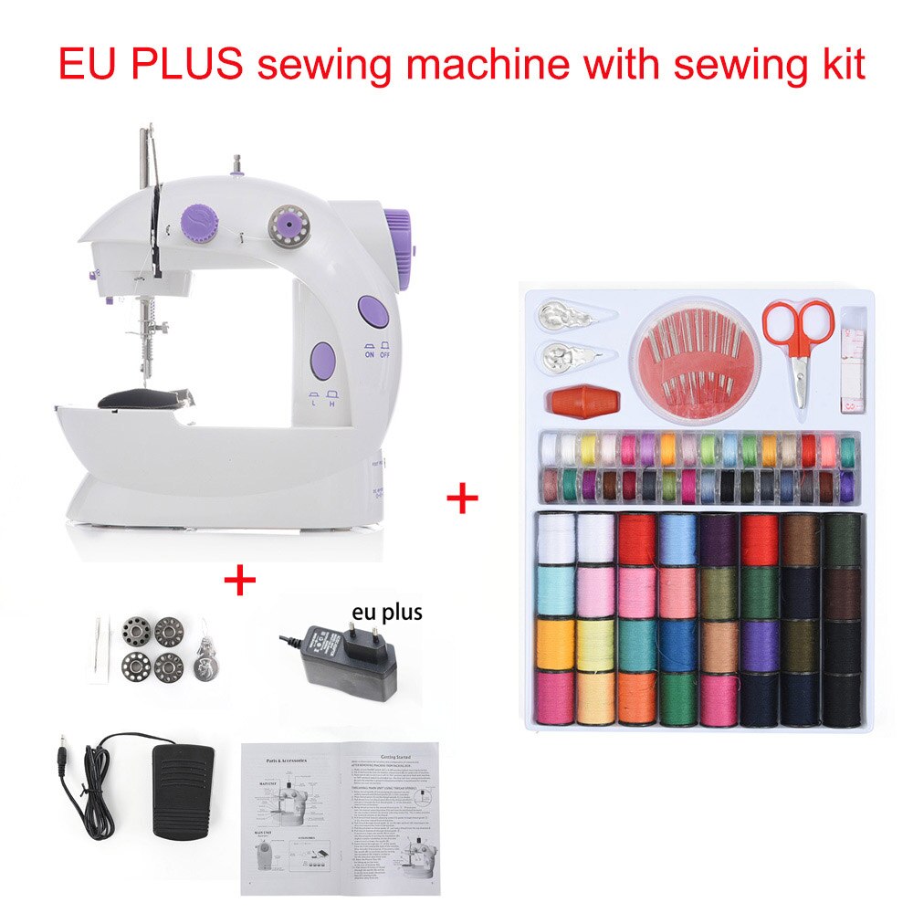 Mini Portable Handheld sewing machines Stitch Sew needlework Cordless Clothes Fabrics Electrec Sewing Machine Stitch Set 16: EU PLUG with Ki