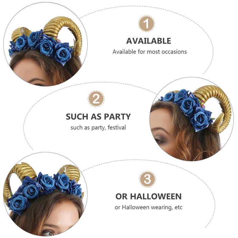 1pc simuleringshorn blomst hårspenne hårtilbehør hodeplagg hårpynt til halloween maskerade cosplay
