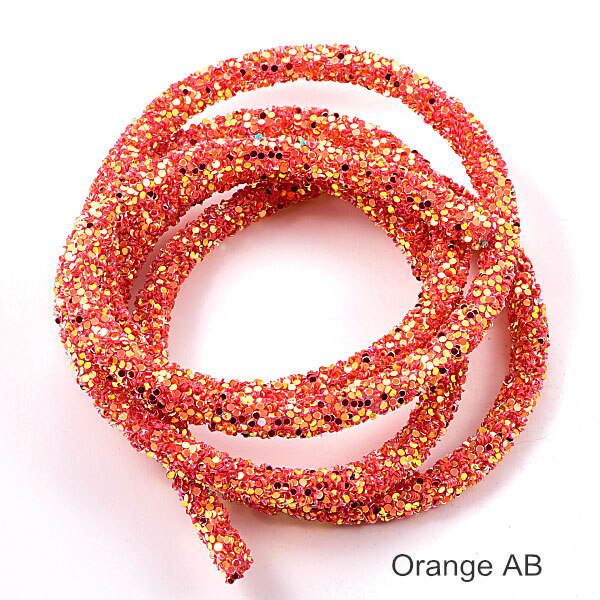 1 Iarda 6 millimetri di trasporto Della Resina di Scintillio di Strass Corda Mulit Colori Del Cavo Del Tubo Corda Strass Guarnizioni per Le Decorazioni di Nozze F0144: arancia AB