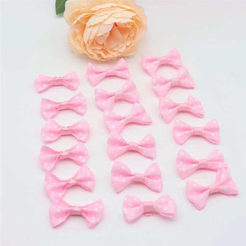 50/100pcs Size 2cmx3.5cm mini polka dot bow waist bow tie clothing diy accessories jewelry small bow tie headwear accessories: Antique Copper / L
