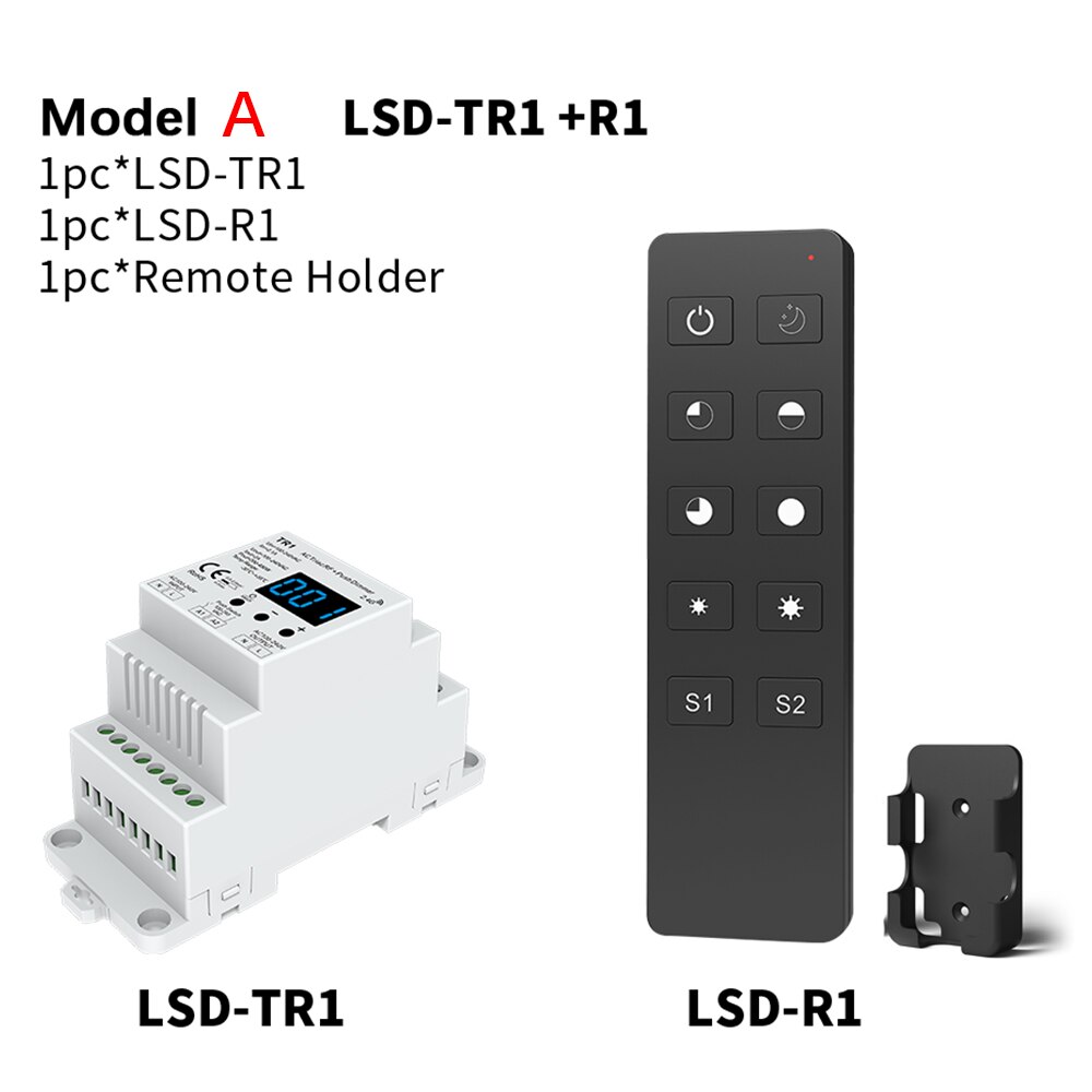 Dimmer LED 220V 230V 110V AC Triac Wireless Wifi RF Dimmable Push Switch with 2.4G Remote Dimmer Switch DIN Rail LED Lamp Bulb: Model A