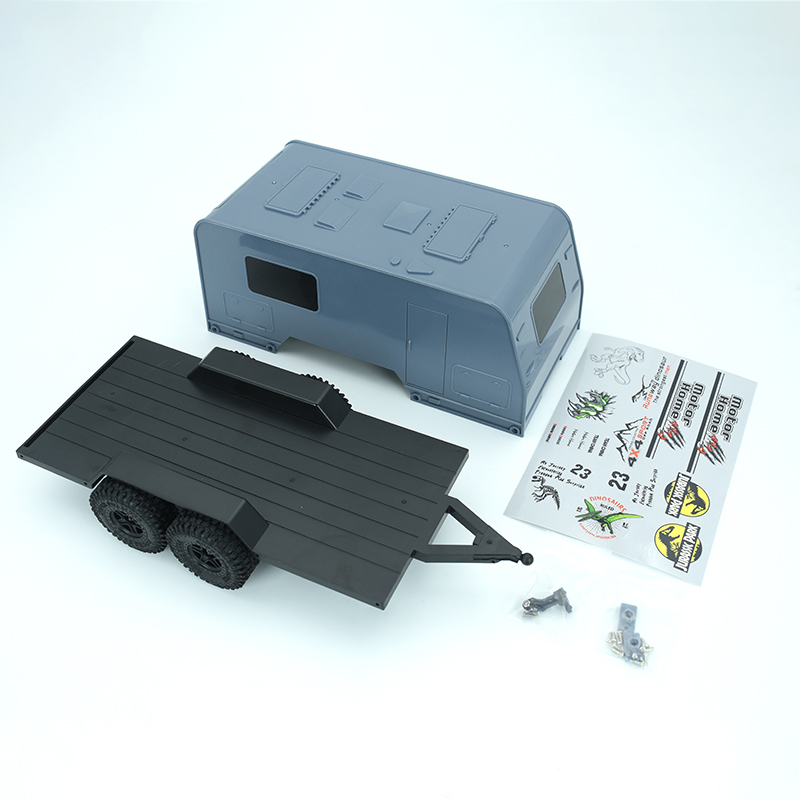 RC Model Motorhome RV Trailer Model for 1/18 RC Car Crawler TRX4M