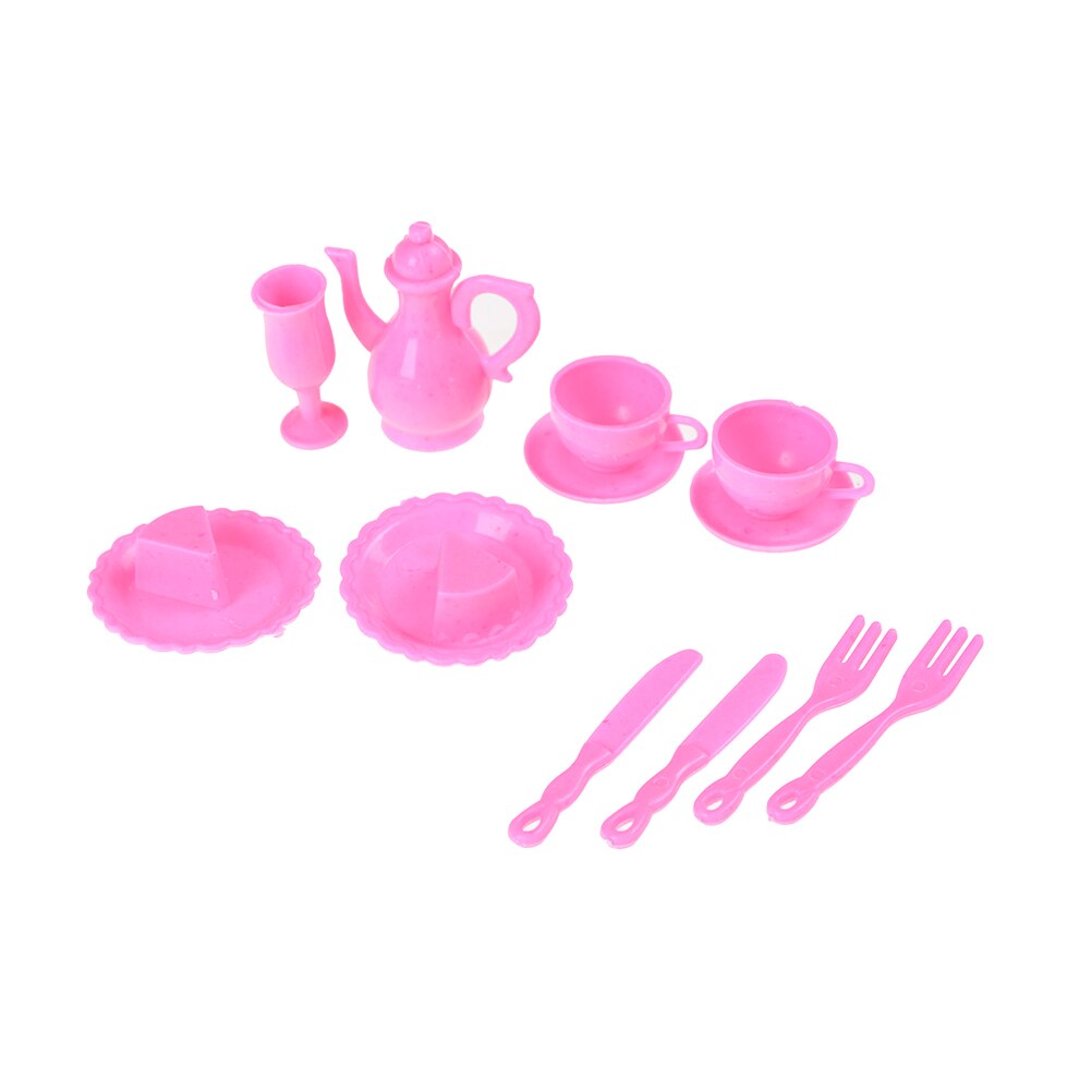 12Pcs/set Mini Plastic Tableware Knife Dishes For Doll House Furniture Kitchen Tablewares Decoration Dollhouse