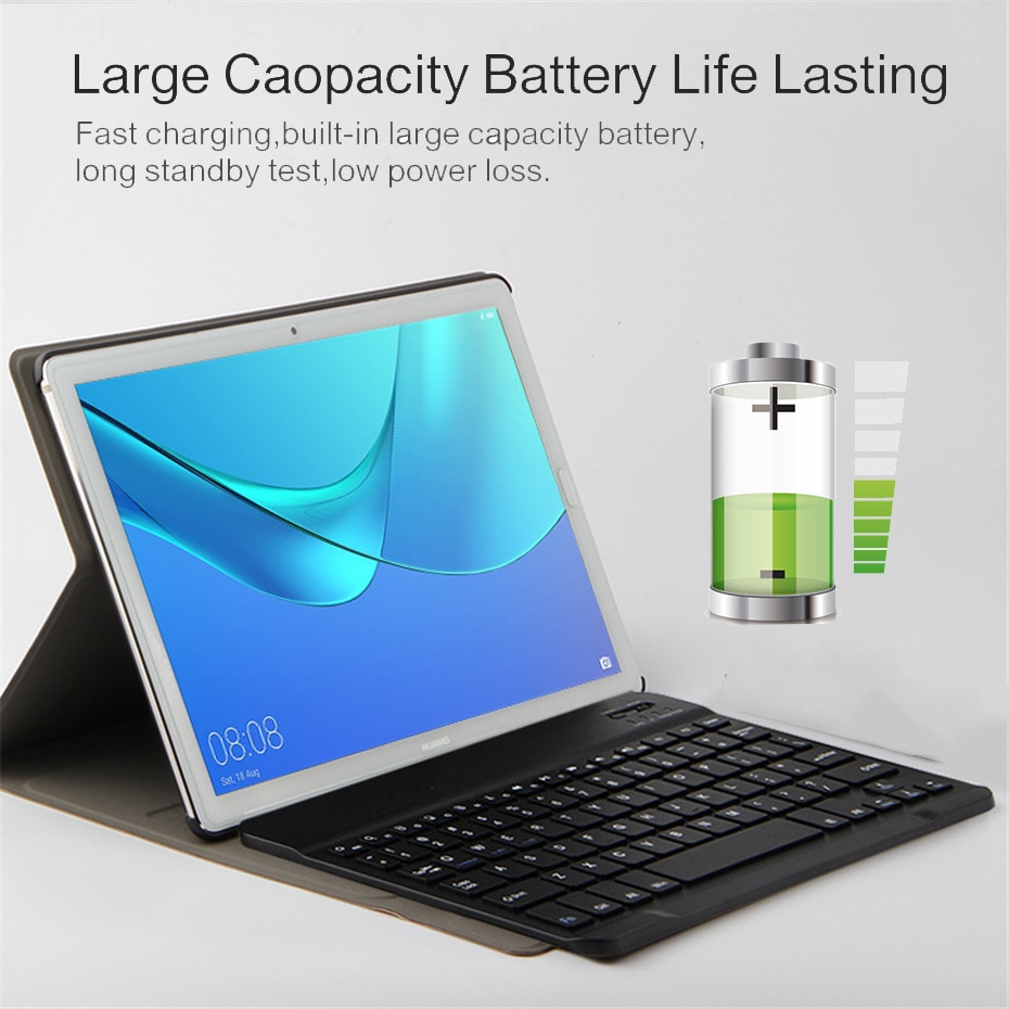 Bluetooth Keyboard Leather Case for Huawei Mediapad M5 Lite 10 BAH2-W19/L09/W09 Tablet Funda Cover For Huawei M5 lite 10 Case