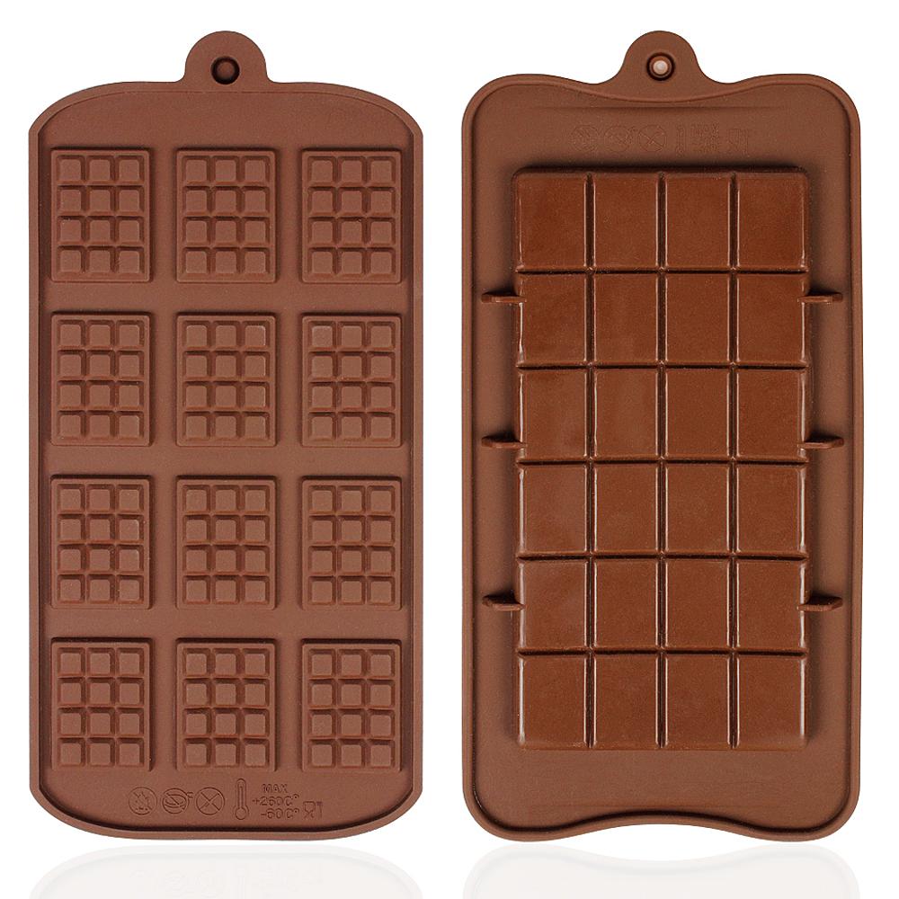 2 Pcs Silicone Chocolate Moulds,Not Easy To Stick Easy To Take Off Food Grade Chocolate Mold,Two Different Styles Of Brown Choco