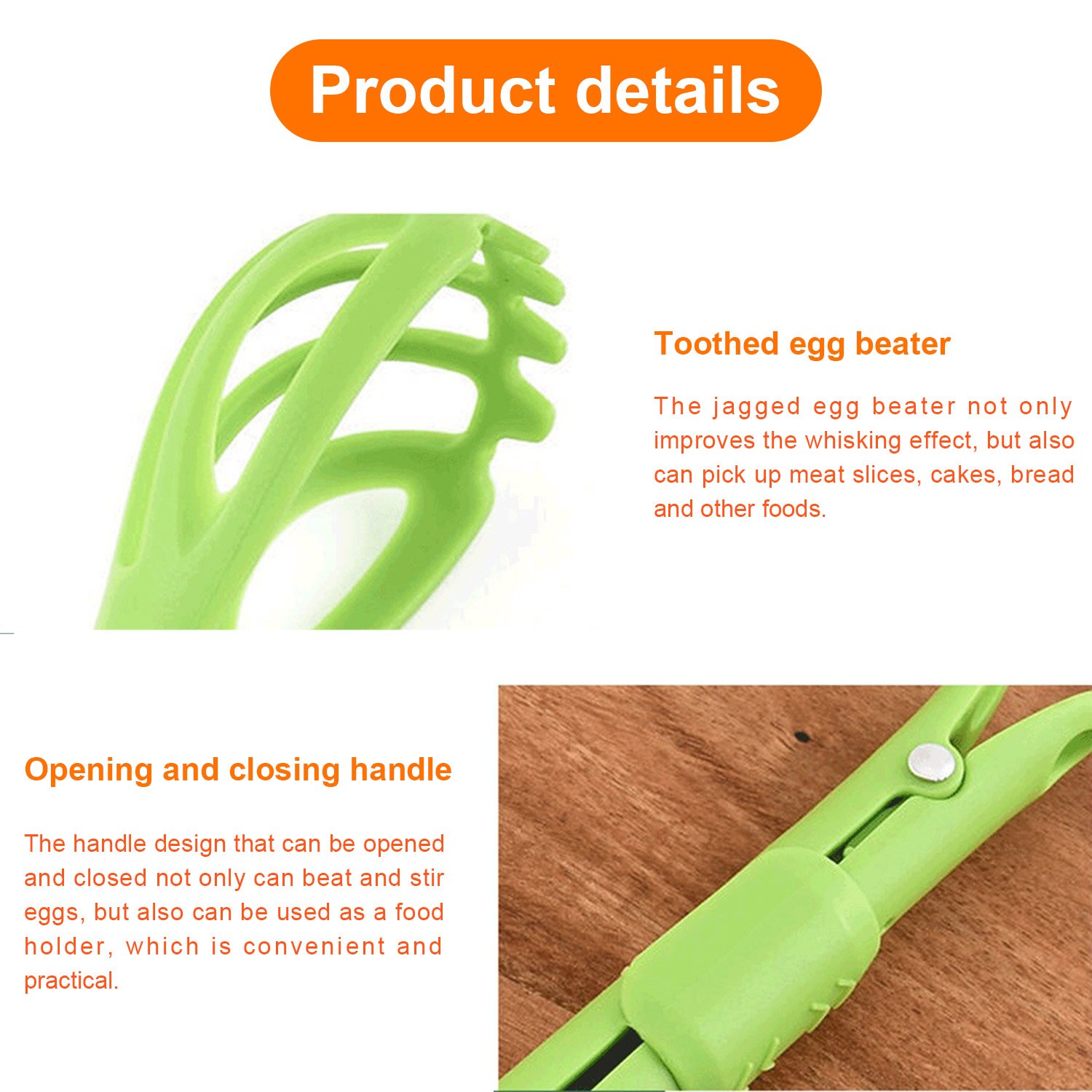 Egg Whisk Kitchen Mixer 2-in-1 Egg Beater Plastic Small Balloon Blender for Blending Stirring Beating