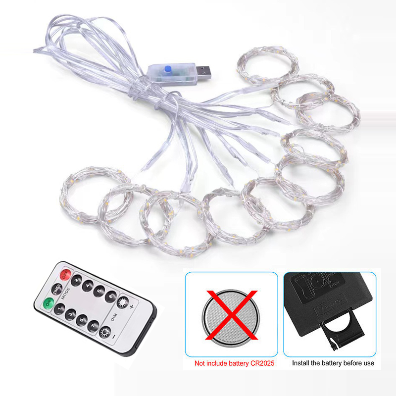 3M/6M LED decoración del banquete de boda decoración de la ventana del hogar decoración de cumpleaños guirnaldas de luces de hadas de Navidad luces de cortina USB