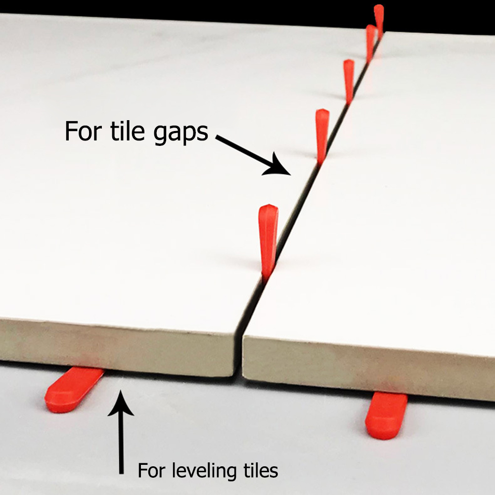 100Pcs Tile Leveling System Spacers Clips Impact- Resistant Ceramic Floor Wall Spacer Leveling Tiling Accessory Kit