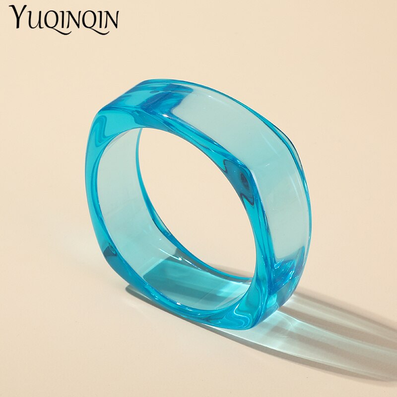 Nuovo braccialetto acrilico trasparente alla moda per donna Braccialetti da festa in resina Braccialetti con ciondoli firmati Regali di gioielli per ragazze