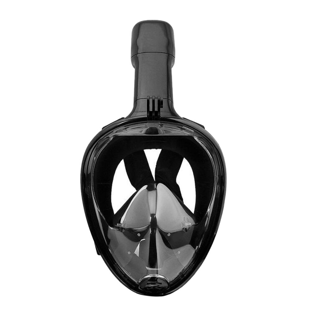 Máscara de natación buceo Anti niebla cara completa submarina Scuba snorkel conjunto máscaras respiratorias seguro y equipo de natación impermeable: Black / S / M