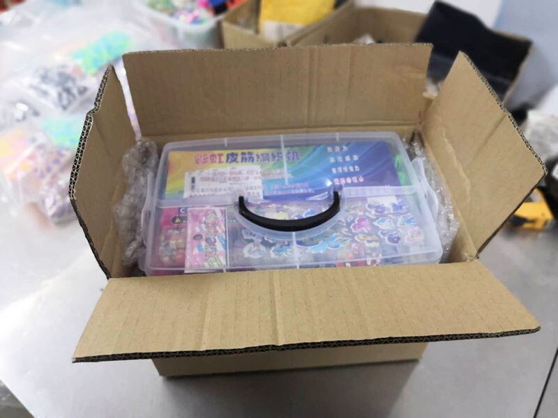 15000 stücke 25 farben Regenbogen Gummiband einstellen Handwerk Spielzeug Elastische Armbinde einstellen Weben Maschine Band Gestrickte Figuren Reize Spielzeug