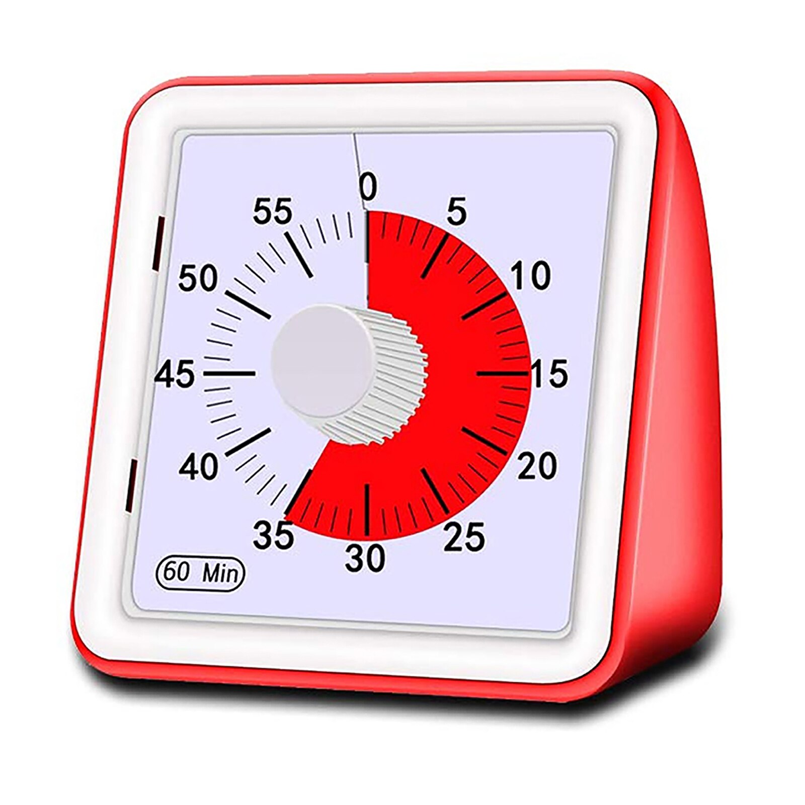 Temporizador de cocina analógico para adultos, dispositivo Visual silencioso de 60 minutos, cuenta atrás, herramientas de gestión de cocina, ajustable: Rojo