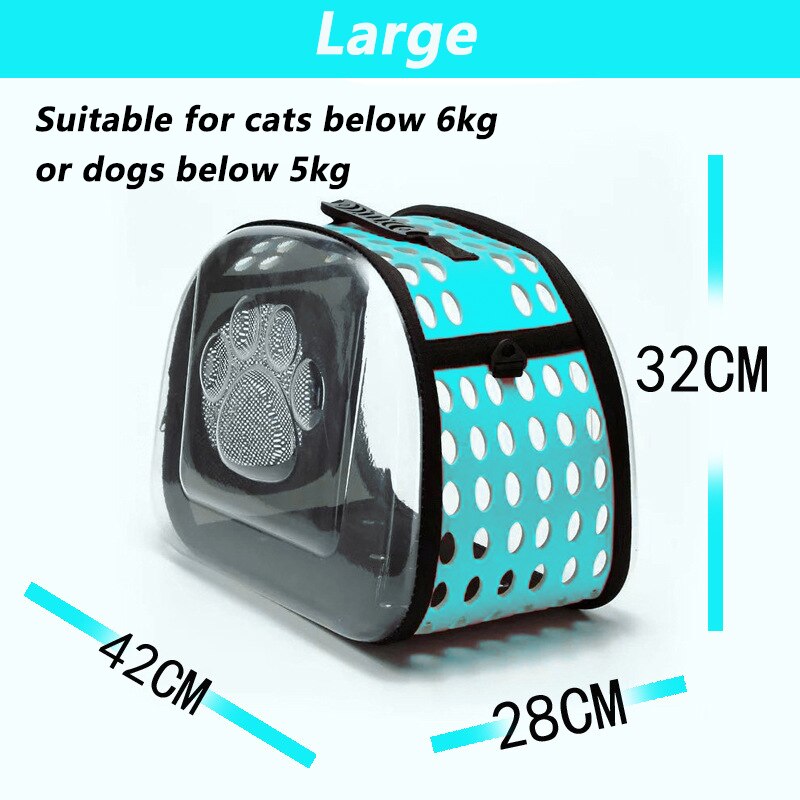 Cat Backpack Transparent Window Bag for Cat Transport Pets Carrier with Space for Cat and Puppies Breathable Pet Travel Bag