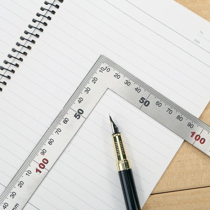 Stainless Steel 90 Degree Ruler Metal L Shape Ruler Measuring Gauges Tool