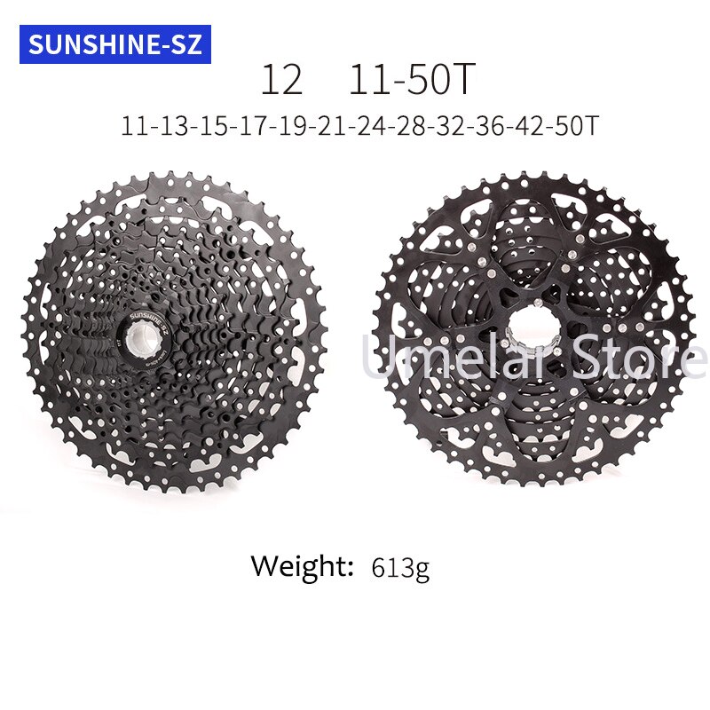 Sunshine 12 Speed 11-50T Mtb Cassette 12V Vrijloop Tandwiel Voor Sram Gx Eagle Sx/Nx/XX1 Shimano Deore M6100/M7100/M8100/Xtr: 12S 11-50T Black