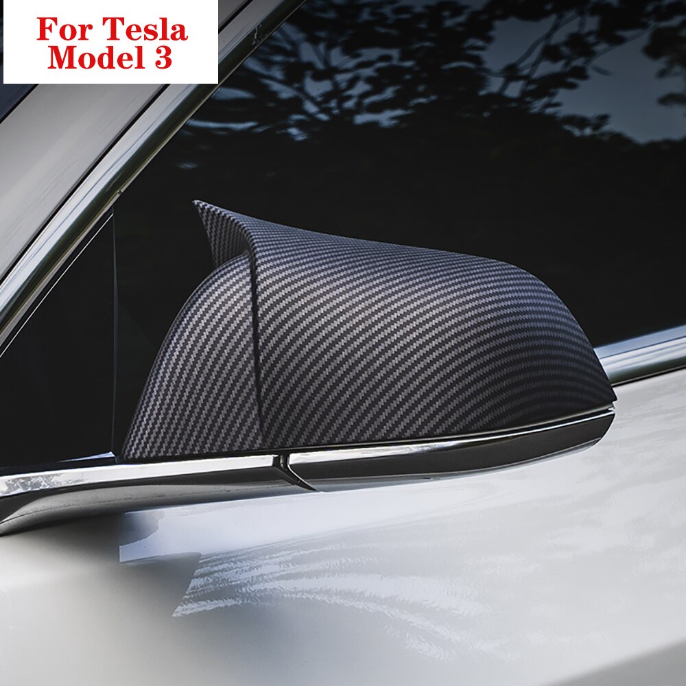 Para Tesla Model 3 cubierta de espejo retrovisor lateral de coche cubiertas de espejo retrovisor negro brillante Accesorios Para Auto