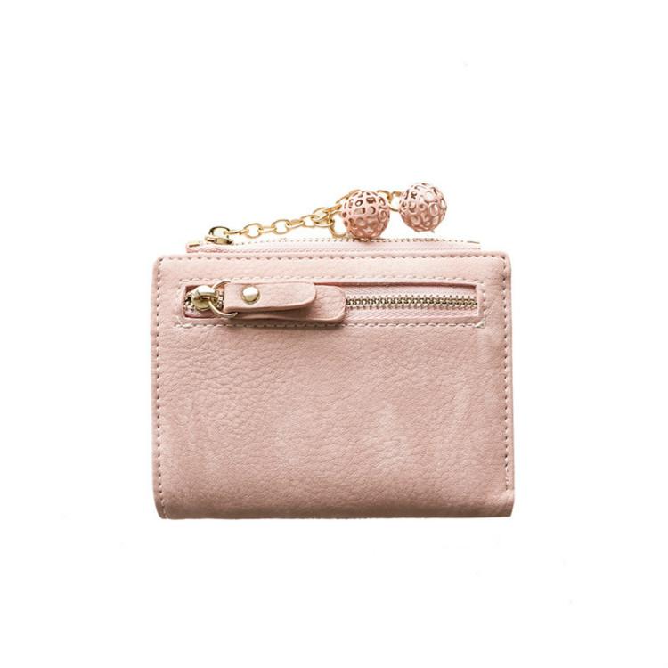 Cute Wallets PU Women Wallets Short wallet Student Coin Purse Card Holder Ladies Clutch Bag Cat Small Female Purse: Pink