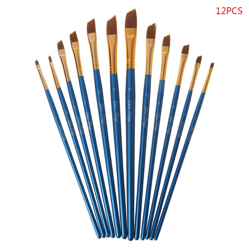 12-Piece Paint Brush Set - Fine Detail Brushes For Miniature & Watercolor Art