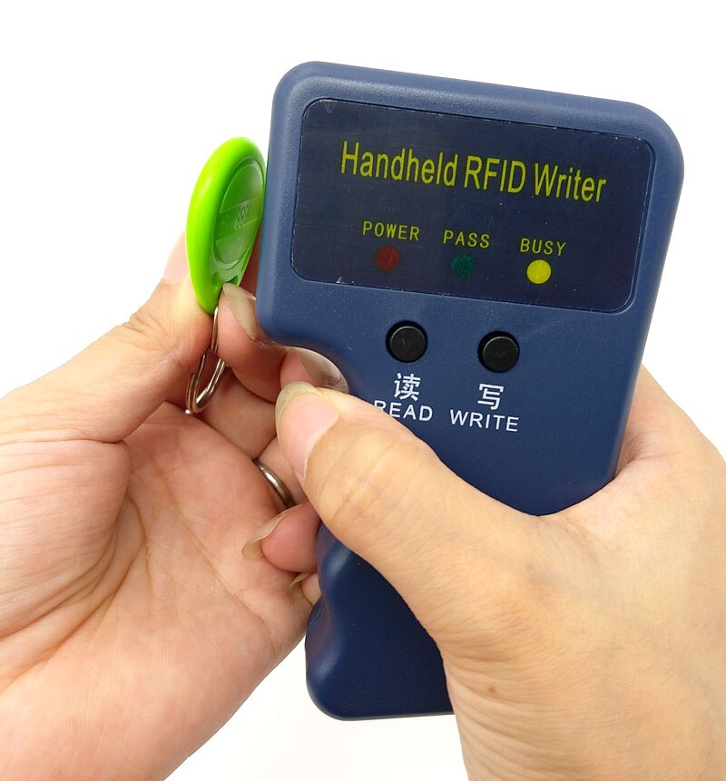 Lector de programador portátil, duplicador RFID de 125KHz, copiadora, escritor, EM4305 T5577, 10 teclas, 10 tarjetas, ID regrabable, tarjetas de etiquetas Keyfobs