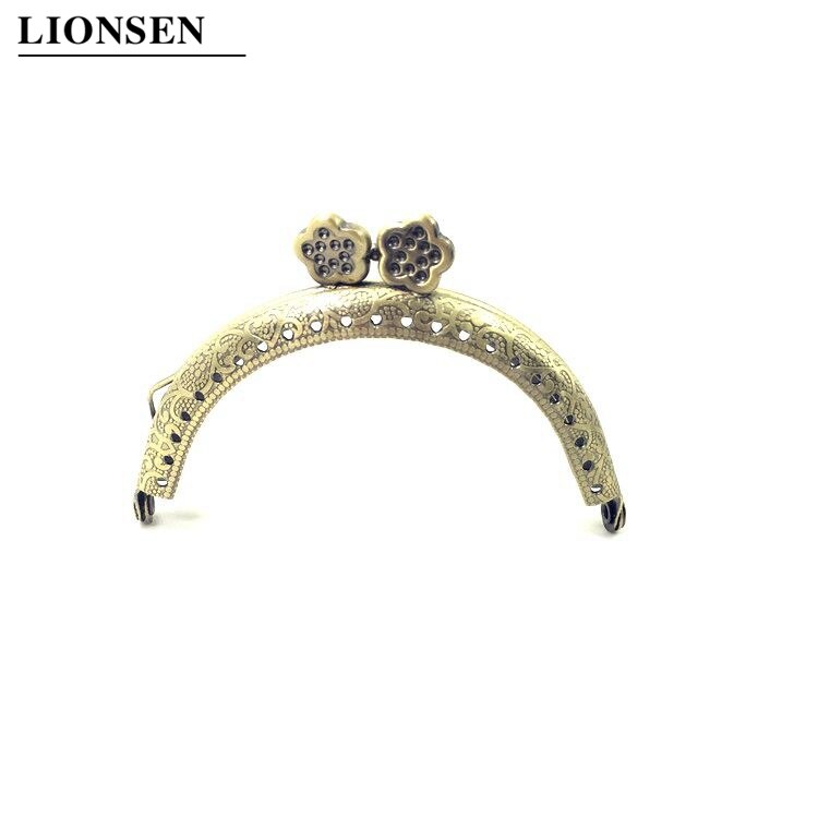 LIONSEN 8.5cm semi cirkel Pruim zilver brons Metal Purse Frame Handvat voor Clutch Bag Handtas Accessoires Maken Kus Sluiting lock