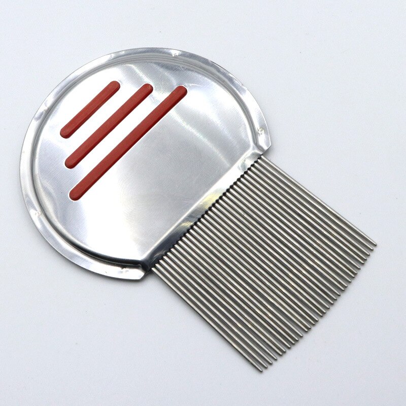 The Semicircular Long Needle Grate Comb Dogs Pet Comb Stainless Steel In Addition Flea Comb Dog Cat Grooming cleaning tools: Red light pin