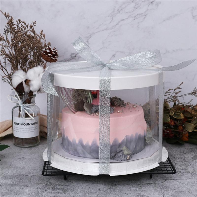 Transparante Ronde Taartdoos Dessert Verpakking Dozen Stofdicht Opbergdoos Organizer Verjaardag Bruiloft Cadeau Cajas De Regalo
