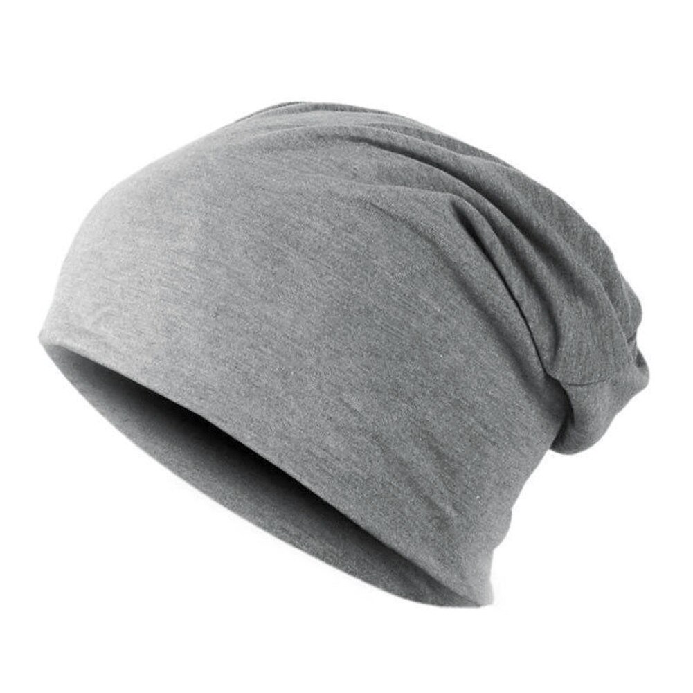 Solid Colors Unisex Knitted Hats Winter Warm Ski Crochet Hat Slouch Punk Women Men Cotton Skullies Blends Beanie Caps: Light Gray