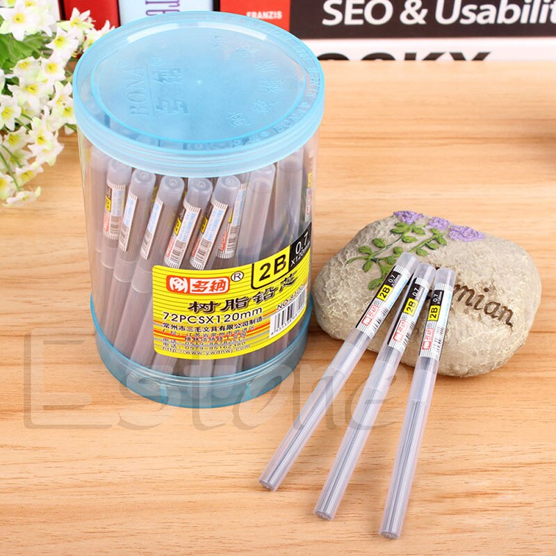 4 Stks/set 2B/Hb Potlood Een Refill Buis 0.5 Mm/0.7 Mm Automatische Potlood Stijl 11 cm