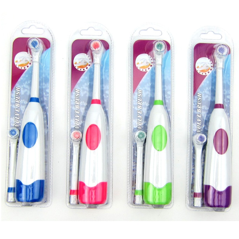 1 sæt elektrisk tandbørste med 2 børstehoveder batteridrevet mundhygiejne ingen genopladelig tandbørste til børn