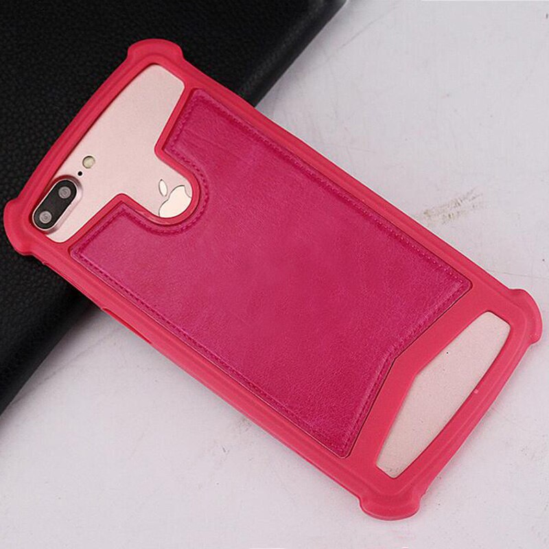 Silicone Case For Santin N1 Shockproof Rubber Skin Back Cover Leather Phone Case For SFR Altice S51 Holster: Rose Red