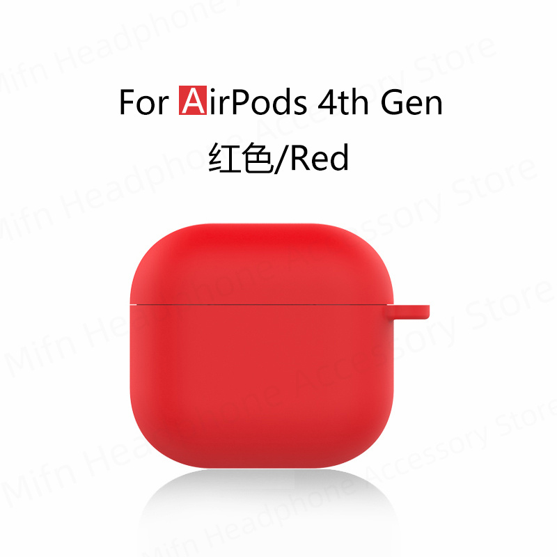 Para nuevos airpods 4 funda para auriculares apple funda protectora de silicona líquida para airpods 4 funda para auriculares inalámbricos Bluetooth: Narranja oscuro