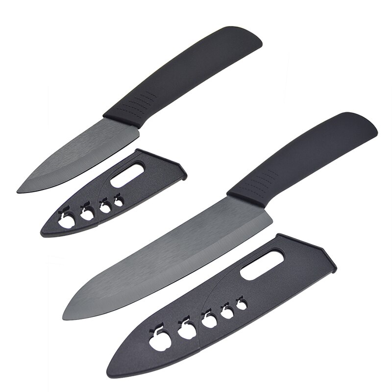 TONIFE Ceramic Knives Kitchen Knives 3 4 5 6 inch Chef Knife Cook Set+Peeler Zirconia Blade With Sheath: 36BK