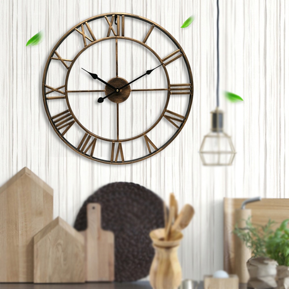 Reloj de pared grande hecho a mano, grande, de madera, Vintage, grande, artístico, lujoso, rústico, Retro 3D, 20 pulgadas